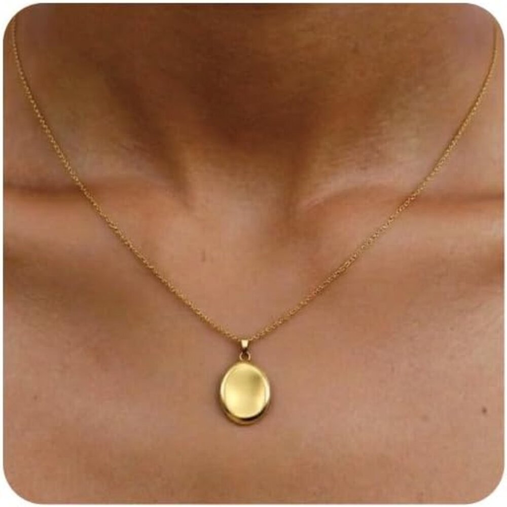 Worry Stone Necklace｜ 14K Gold Plated Dainty Pendant Peaceful Thumb Necklace｜Fid
